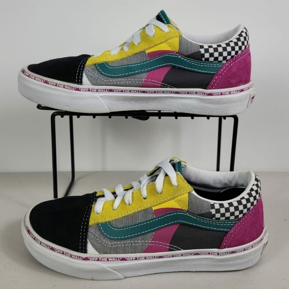 VANS OTW OLD SKOOL ( KIDS SIZE 3 ) RETRO Sneakers plaid Checkered Colorfully
